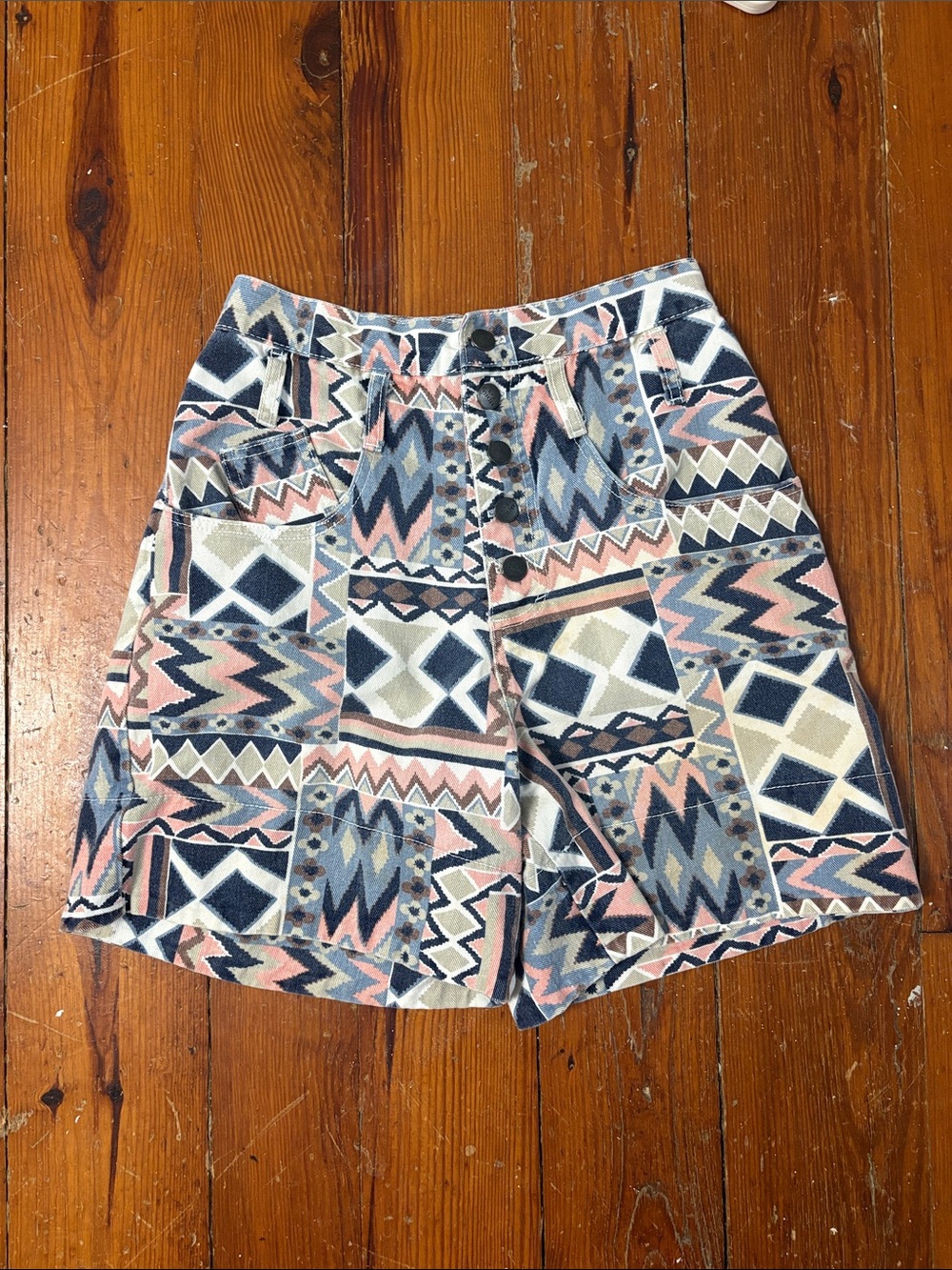 Vintage‎ Geometric Aztec Print Pastel High Waisted size 2 Western